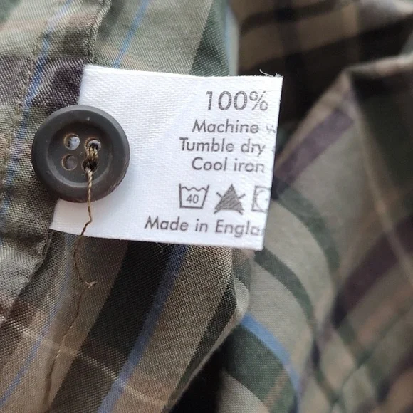 ESKANDAR Plaid Blouse Cotton Sz 0 Mandarin Collar - Picture 8 of 9